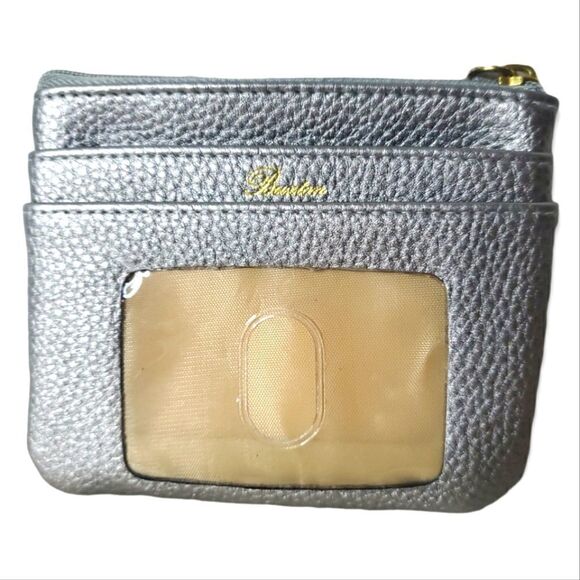 Buxton Women's Gray Leather Wallet Card Holder - Picture 1 of 2